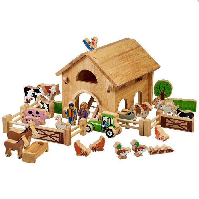Lanka Kade Deluxe Wooden Farm Barn With Colourful Characters