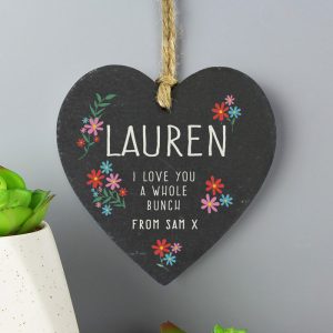 I Love You A Whole Bunch Personalised Hanging Slate Mum Gift