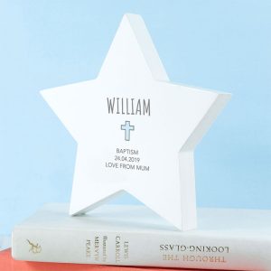 Personalised Wooden Christening Star Keepsake