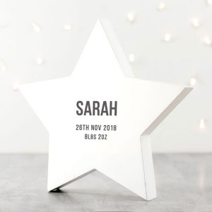 Personalised Wooden Star Baby Keepsake