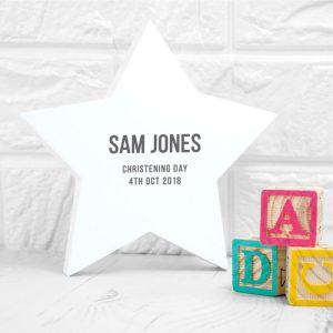 Personalised Wooden Star Baby Keepsake