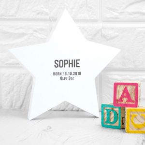 Personalised Wooden Star Baby Keepsake