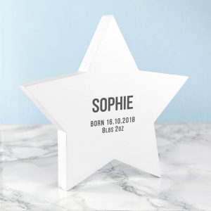 Personalised Wooden Star Baby Keepsake