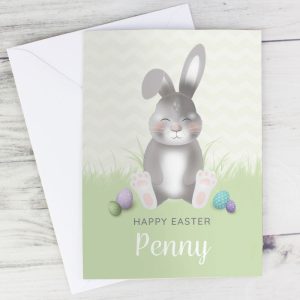 Children's Personalised Cute Easter Bunny Card
