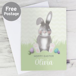 Children's Personalised Cute Easter Bunny Card