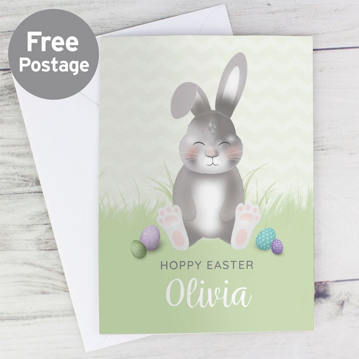 Children's Personalised Cute Easter Bunny Card