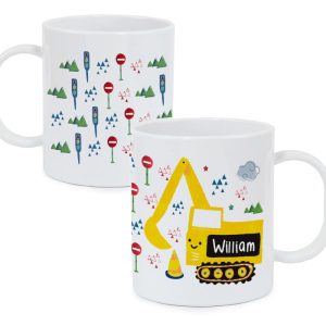 Personalised Digger Plastic Mug Toddler Gift - BPA-Free