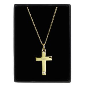 Personalised Gold Plated Sterling Silver Cross Necklace