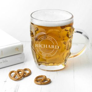 Personalised Dimpled Pint Beer Glass