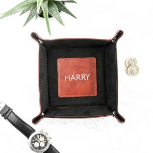 Personalised Luxury Brown Coin Tray
