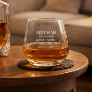 Men's Personalised Engraved Free Text Whisky Tumbler Glass