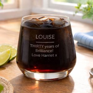 Men's Personalised Engraved Free Text Whisky Tumbler Glass