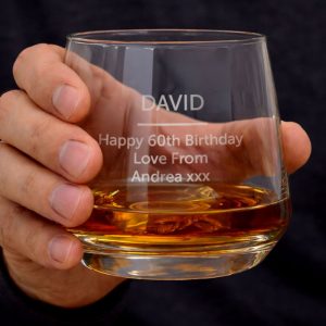 Men's Personalised Engraved Free Text Whisky Tumbler Glass