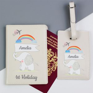 Elephant Personalised My 1st Passport Holder & Luggage Tag