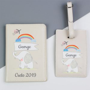 Elephant Personalised My 1st Passport Holder & Luggage Tag