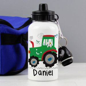 Boy's Personalised Tractor Drinks School Water Bottle