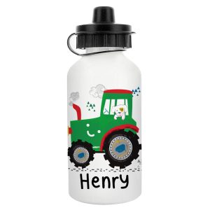 Boy's Personalised Tractor Drinks School Water Bottle