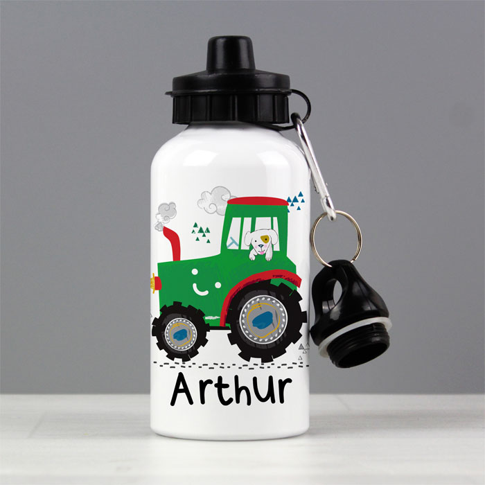 Boy's Personalised Tractor Drinks School Water Bottle
