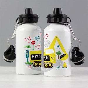 Personalised Yellow Digger Water Bottle