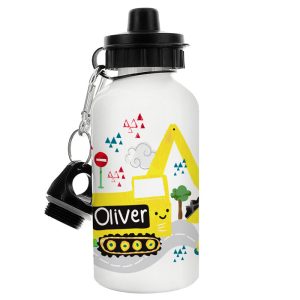 Personalised Yellow Digger Water Bottle
