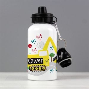 Personalised Yellow Digger Water Bottle