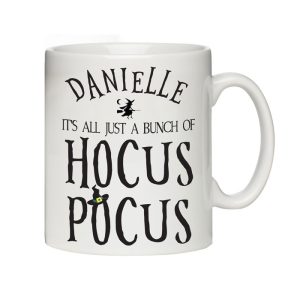 Personalised Kid's Halloween Hocus Pocus White China Mug