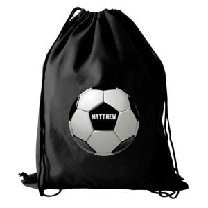 Black Personalised Football Swim PE Kit School Bag