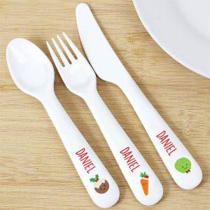 Personalised First Christmas Dinner Plastic Cutlery Set