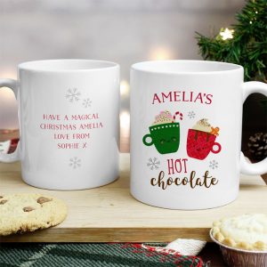 Personalised Cute Christmas Ceramic Hot Chocolate Mug