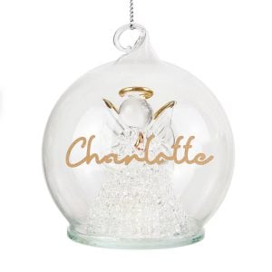 Personalised Christmas Colour Changing LED Angel Tree Bauble