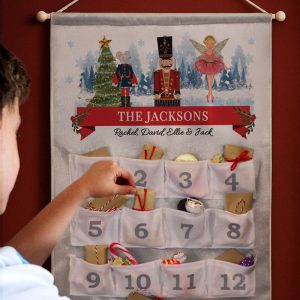 Childs Personalised Fabric Nutcracker Pocket Advent Calendar