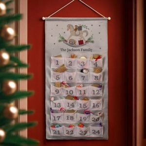 Personalised Fabric Advent Calendar Rocking Horse & Pockets