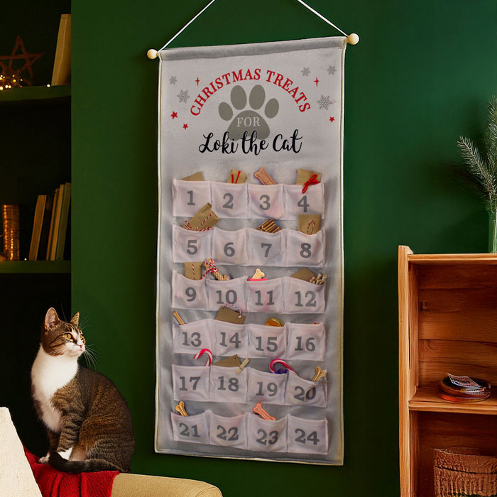 Personalised Pet Fabric Pocket Advent Calendar Dog Cat