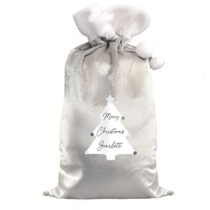 Luxury Grey Personalised Christmas Tree Sack