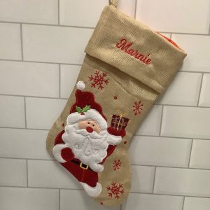 Personalised Hessian Santa Children's Christmas Stocking