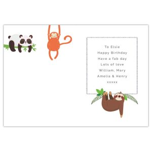 Personalised Animal Themed Children's Birthday Card