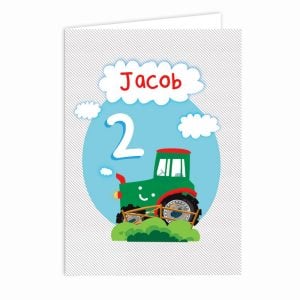 Personalised Boy's Tractor Birthday Card