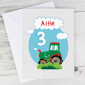 Personalised Boy's Tractor Birthday Card