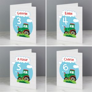 Personalised Boy's Tractor Birthday Card