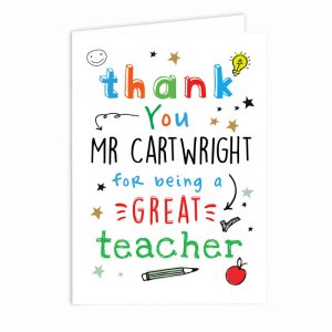 Personalised Thank You For Being a Great Teacher Card