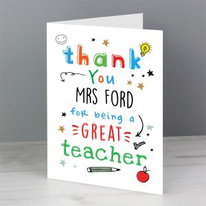 Personalised Thank You For Being a Great Teacher Card