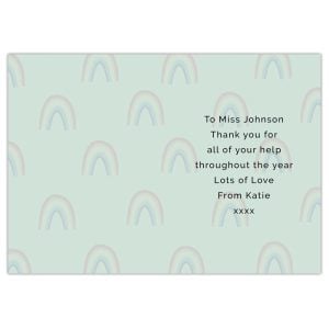 Personalised Rainbow Thank You Card