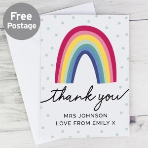 Personalised Rainbow Thank You Card