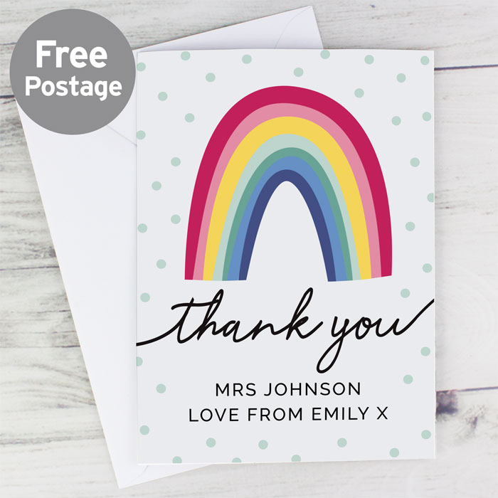 Personalised Rainbow Thank You Card