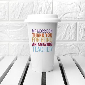 Personalised Amazing Teacher Ceramic Travel Coffee Mug
