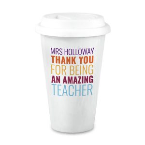 Personalised Amazing Teacher Ceramic Travel Coffee Mug