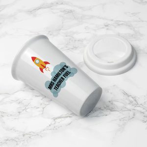 Personalised Teachers Fuel Ceramic Travel Coffee Mug
