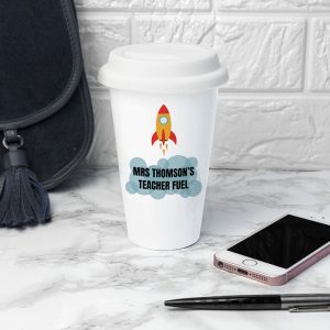 Personalised Teachers Fuel Ceramic Travel Coffee Mug