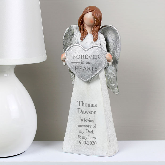 Personalised Forever In Our Hearts Memorial Angel Ornament