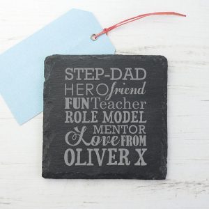 Personalised What A Step Dad Means Slate Keepsake Coaster